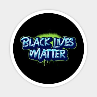 Black Lives Matter Blue and Green Spray Paint Magnet